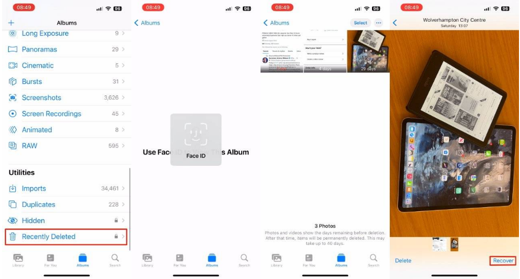 蓝山苹果14维修分享 iPhone14 上恢复已删除的照片 