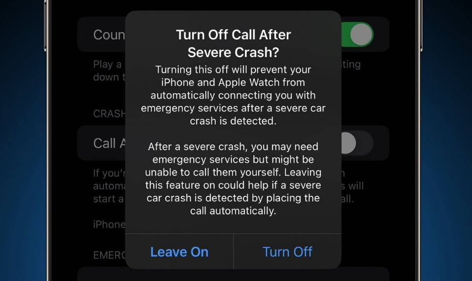 蓝山苹果14维修分享 iPhone 14 和 Apple Watch 上关闭崩溃检测 